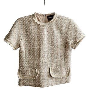 Sandra Angelozzi - lovely cream tweed coordinates - top -us size 0